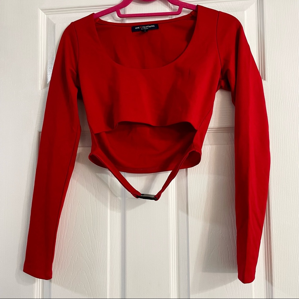 trendy festival cut out buckle crop top
